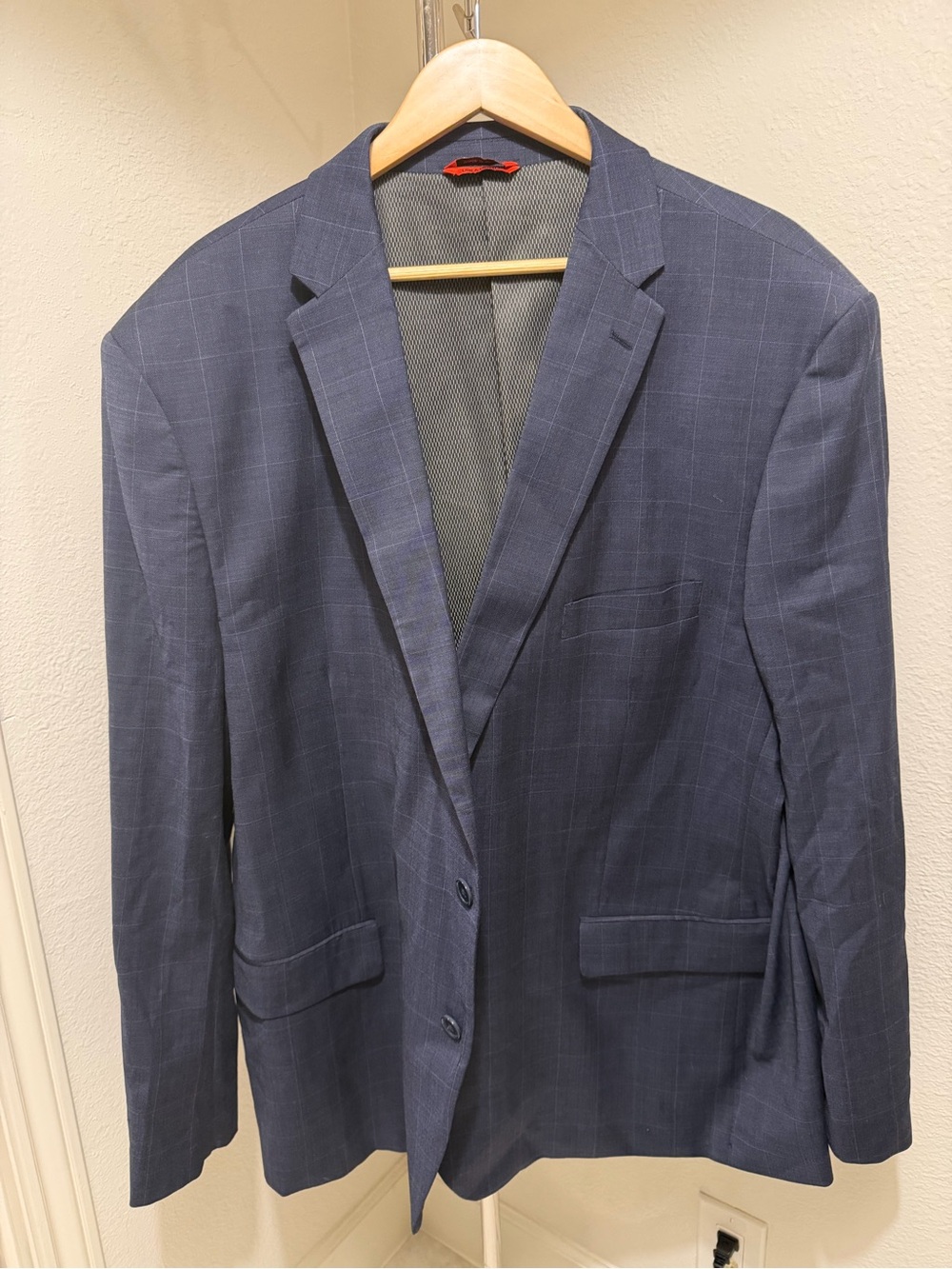 Men's Blue Windowpane Sport Coat - Classic Two-Button Blazer